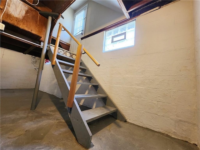 below grade area with stairway