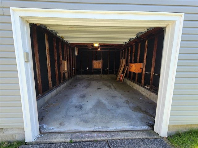 view of garage