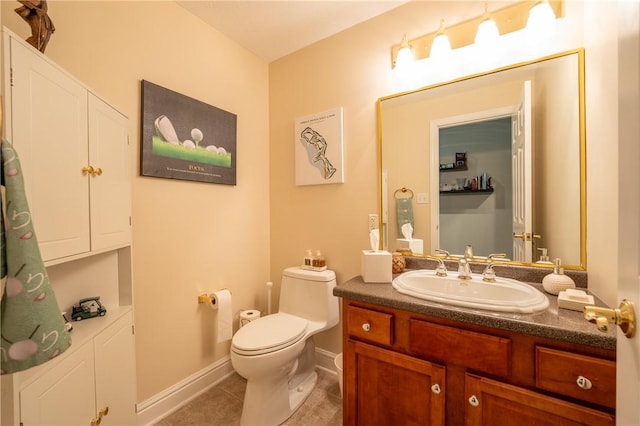 307 Abbey Brook Ln, Peters Twp, PA 15367 - bathroom featuring tile patterned floors, toilet, vanity, and baseboards