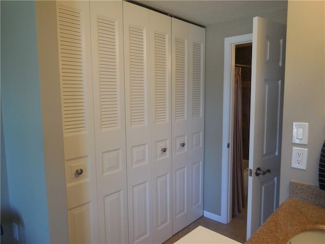 interior space with a closet