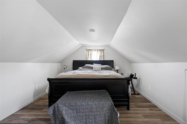 607 Hickory Dr, Hopewell Twp Bea, PA 15001 - bedroom featuring baseboards, wood finished floors, and lofted ceiling