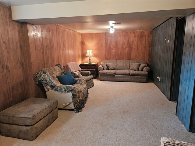 317 Chestnut Dr, Center Twp But, PA 16001 - living area with carpet flooring and wooden walls