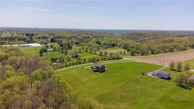 bird's eye view with a forest view