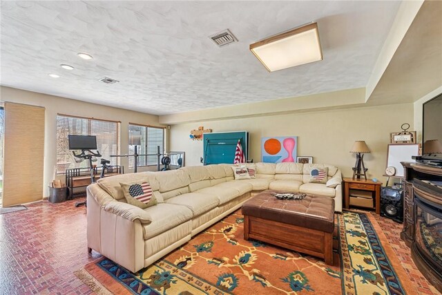living area with visible vents