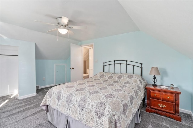 244 S Rebecca St, Saxonburg Boro, PA 16056 - carpeted bedroom featuring baseboards, vaulted ceiling, and visible vents
