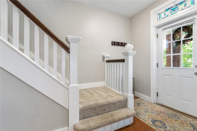 4004 Windsor St, Greenfield, PA 15217 - entryway featuring baseboards and stairway