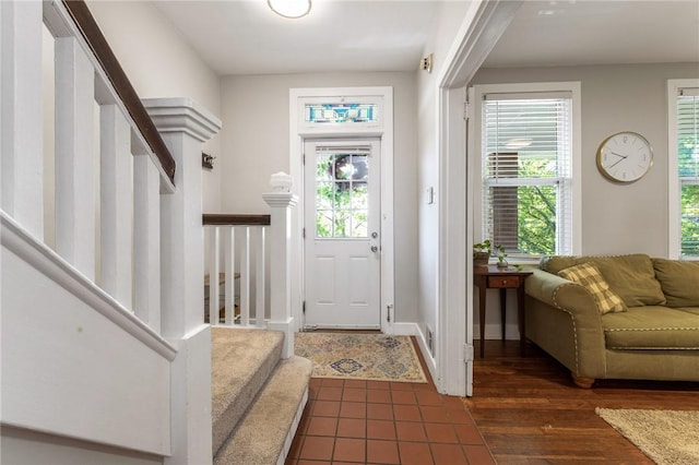 4004 Windsor St, Greenfield, PA 15217 - foyer entrance with plenty of natural light, tile patterned flooring, and stairway