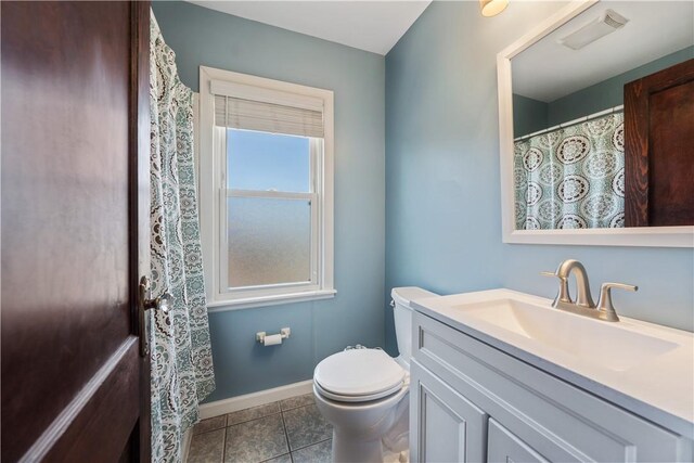 4128 Winterburn, Greenfield, PA 15207 - full bathroom featuring visible vents, tile patterned flooring, baseboards, vanity, and toilet