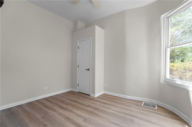 205 Berkley Ave, Forest Hills Boro, PA 15221 - spare room with baseboards, a ceiling fan, light wood-type flooring, and visible vents