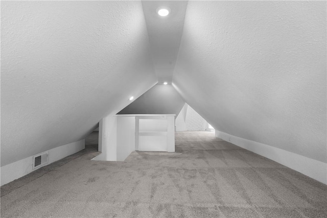205 Berkley Ave, Forest Hills Boro, PA 15221 - bonus room featuring carpet floors, lofted ceiling, a textured ceiling, and visible vents
