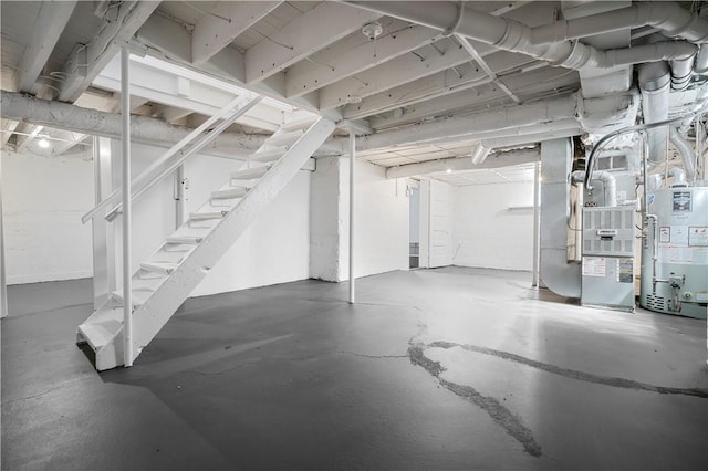 205 Berkley Ave, Forest Hills Boro, PA 15221 - unfinished basement featuring stairs and gas water heater