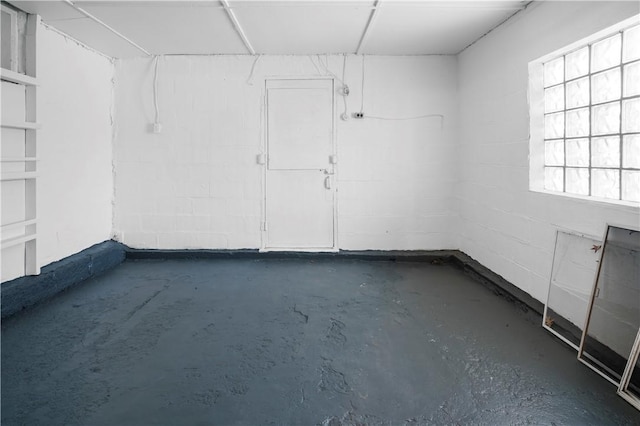 205 Berkley Ave, Forest Hills Boro, PA 15221 - interior space with concrete floors and concrete block wall