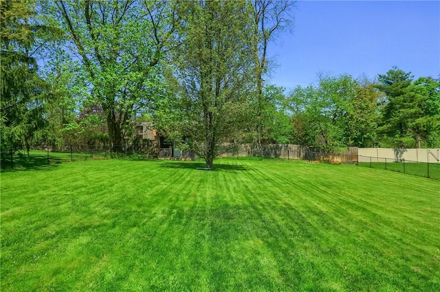view of yard with fence