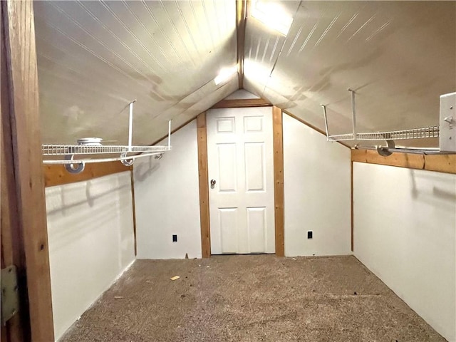 420 Church St, Harrisville Boro, PA 16038 - additional living space with carpet floors and vaulted ceiling