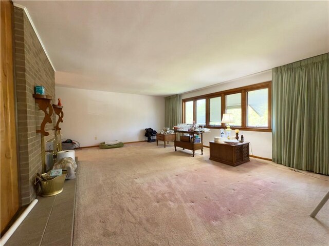 sitting room featuring carpet