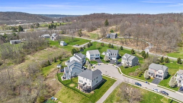 aerial view with a residential view