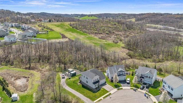 bird's eye view with a residential view