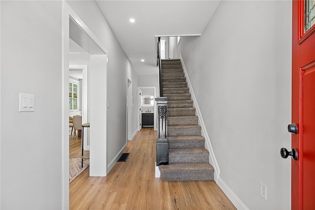 7314 Monticello St, Homewood-Brushton, PA 15208 - interior space with baseboards, stairway, and light wood-style floors