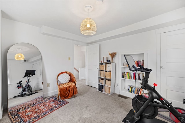 1629 Davidson St, Aliquippa, PA 15001 - workout room with carpet floors and arched walkways