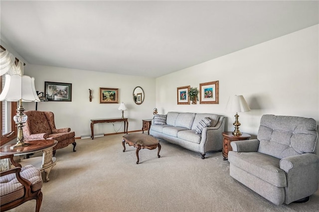 3640 Ridgewood Dr, Hermitage, PA 16148 - living room featuring baseboards and light colored carpet