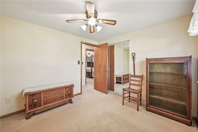 3640 Ridgewood Dr, Hermitage, PA 16148 - carpeted bedroom with a ceiling fan, baseboards, and a closet