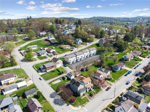 drone / aerial view with a residential view