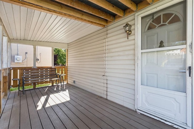 wooden deck featuring a porch