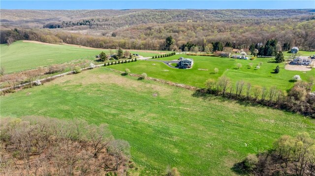 drone / aerial view with a rural view