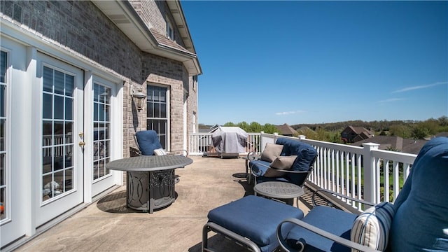 107 Skyview Dr, Buffalo Twp But, PA 16055 - view of patio featuring area for grilling, french doors, and an outdoor fire pit