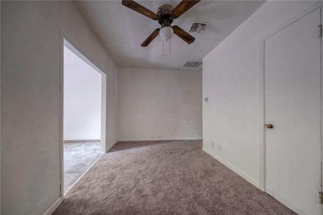 616 Evans Ave, Mckeesport, PA 15132 - spare room featuring carpet, a ceiling fan, and baseboards