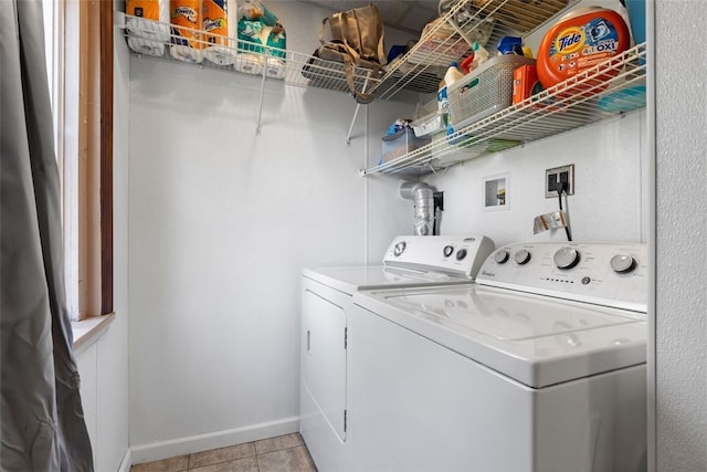 403 Ormsby Ave, Mount Oliver, PA 15210 - laundry area with baseboards, separate washer and dryer, laundry area, and light tile patterned floors