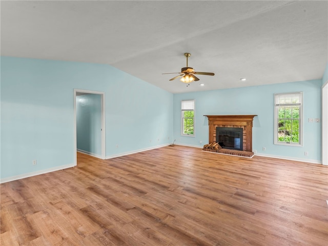 297 Rainey Rd, Somerset Twp, PA 15330 - unfurnished living room with baseboards, ceiling fan, and wood finished floors