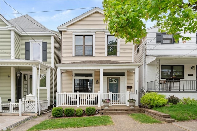 view of front of home with covered porch