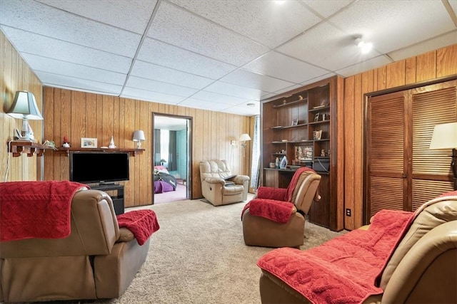 101 Clara St, Millvale, PA 15209 - living room with carpet floors and wooden walls