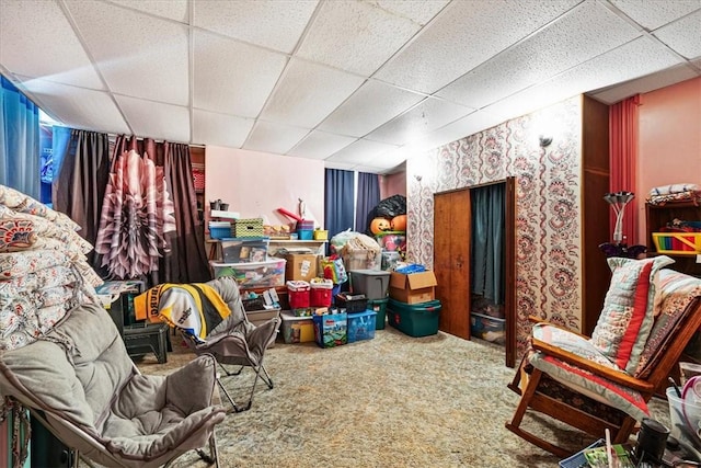 101 Clara St, Millvale, PA 15209 - interior space with carpet floors and a drop ceiling