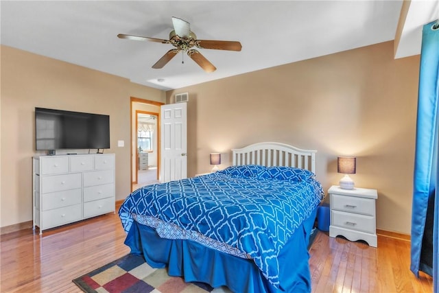 204 Salt Works Rd, Lancaster Twp, PA 16037 - bedroom with wood finished floors and a ceiling fan