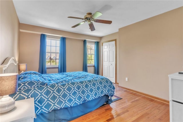 204 Salt Works Rd, Lancaster Twp, PA 16037 - bedroom with wood finished floors and ceiling fan