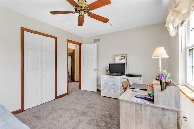 204 Salt Works Rd, Lancaster Twp, PA 16037 - carpeted office space featuring ceiling fan and baseboards