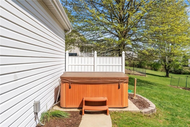 204 Salt Works Rd, Lancaster Twp, PA 16037 - view of grassy yard with a hot tub