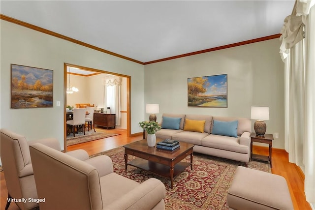 204 Salt Works Rd, Lancaster Twp, PA 16037 - living area with wood finished floors and ornamental molding