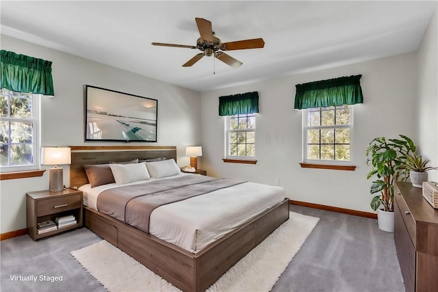 204 Salt Works Rd, Lancaster Twp, PA 16037 - carpeted bedroom featuring baseboards and a ceiling fan