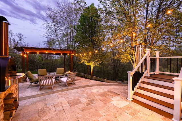 view of patio with an outdoor living space