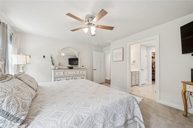 406 Spruce Ln, Chartiers, PA 15342 - bedroom with baseboards, light carpet, and a ceiling fan