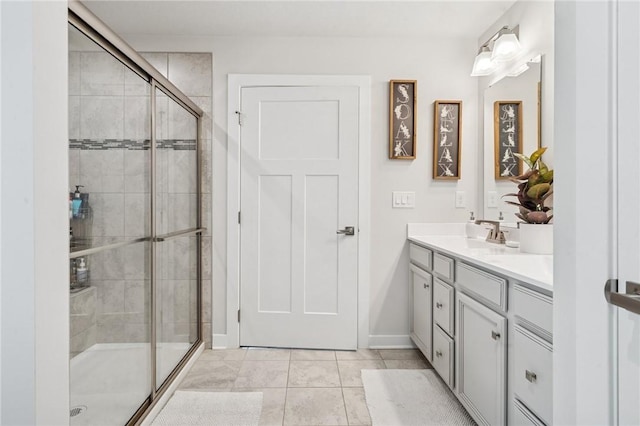 406 Spruce Ln, Chartiers, PA 15342 - full bath with a shower stall, tile patterned flooring, and vanity