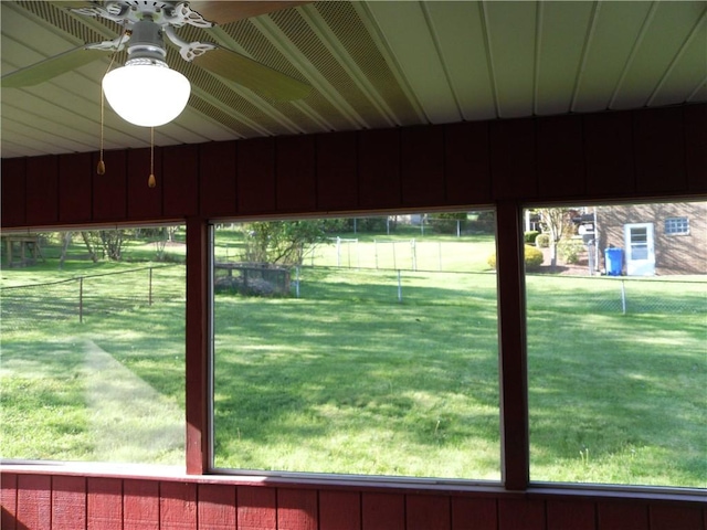 419 Streets Run Rd, Whitehall, PA 15236 - view of yard featuring a fenced backyard and ceiling fan