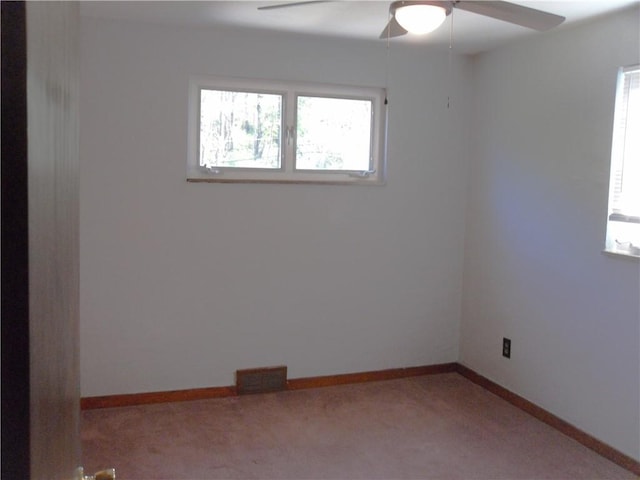 419 Streets Run Rd, Whitehall, PA 15236 - unfurnished room featuring a ceiling fan, baseboards, visible vents, and carpet