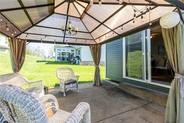 view of patio featuring a gazebo