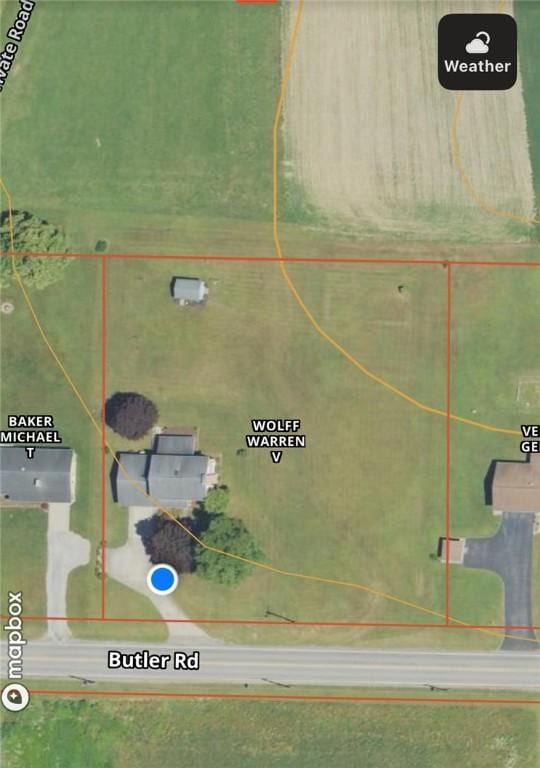1194 Butler Rd, East Franklin Twp, PA 16262 - aerial map of property and surrounding area featuring property boundaries highlighted
