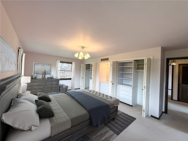 1194 Butler Rd, East Franklin Twp, PA 16262 - bedroom with a chandelier, light carpet, and baseboards