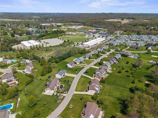 aerial view with a residential view